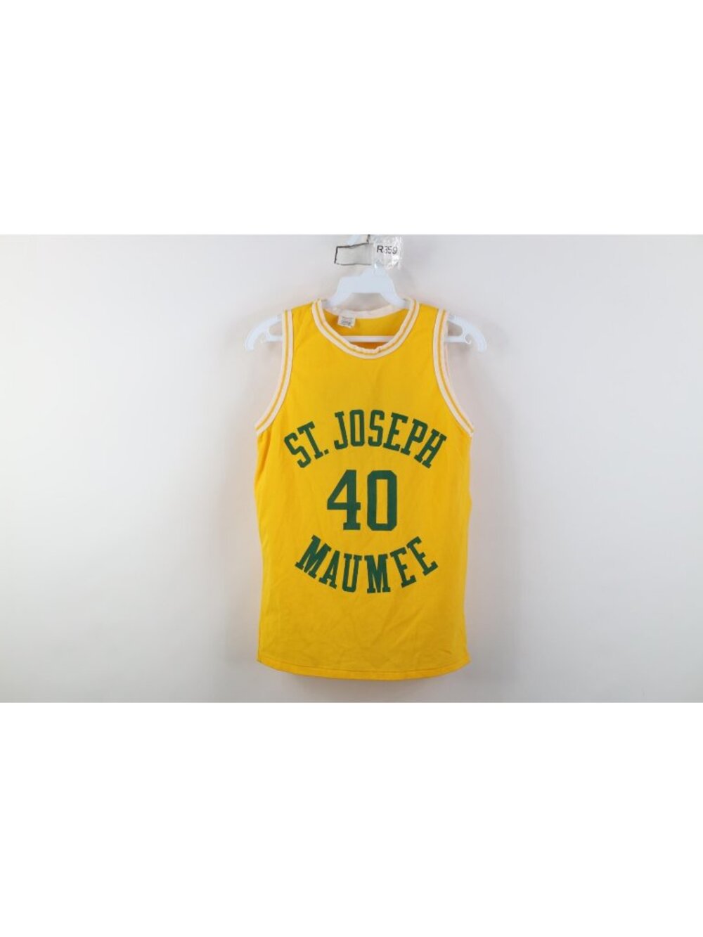 Vintage 70s Boys Large Durene Nylon Striped St Joseph Basketball Jersey USA #40